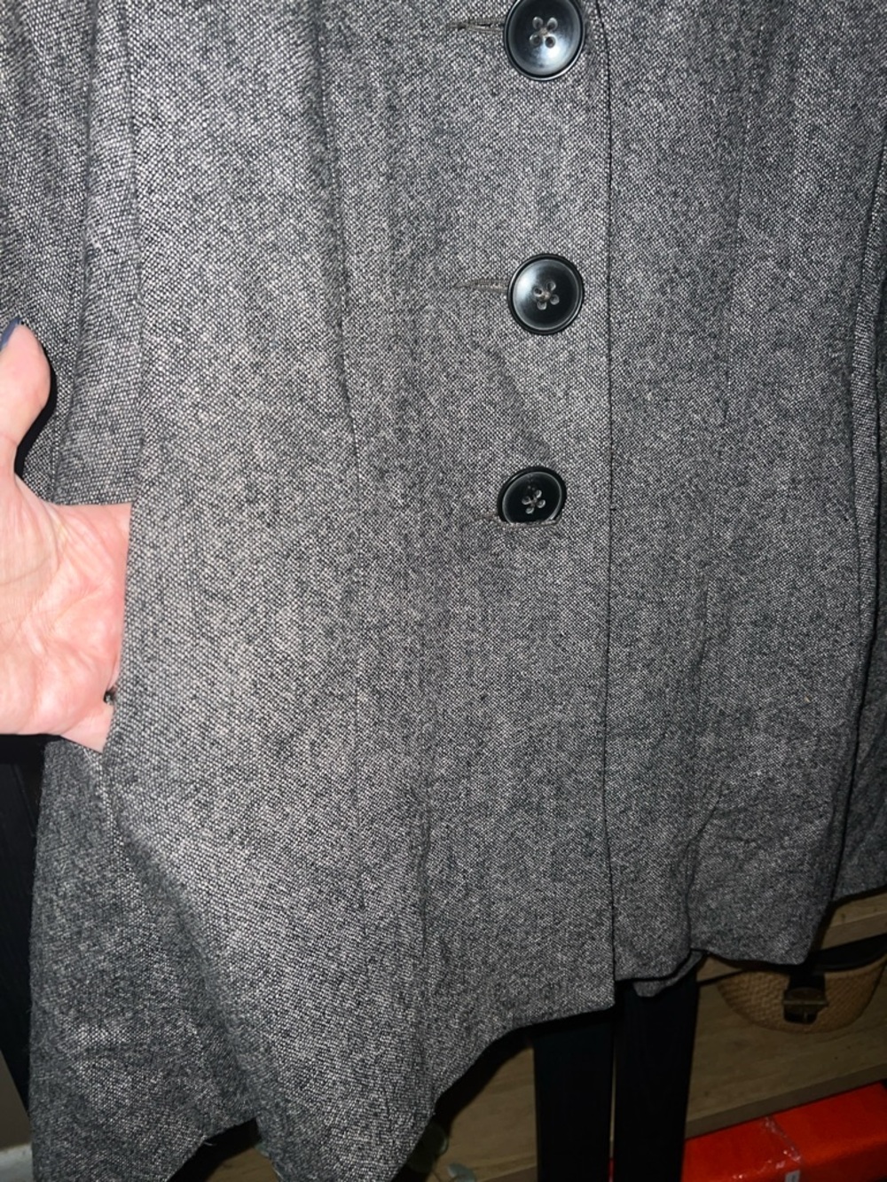 CAbi Taupe-Gray A-Line Wool-Blend Pea Coat 8 - Picture 7 of 16